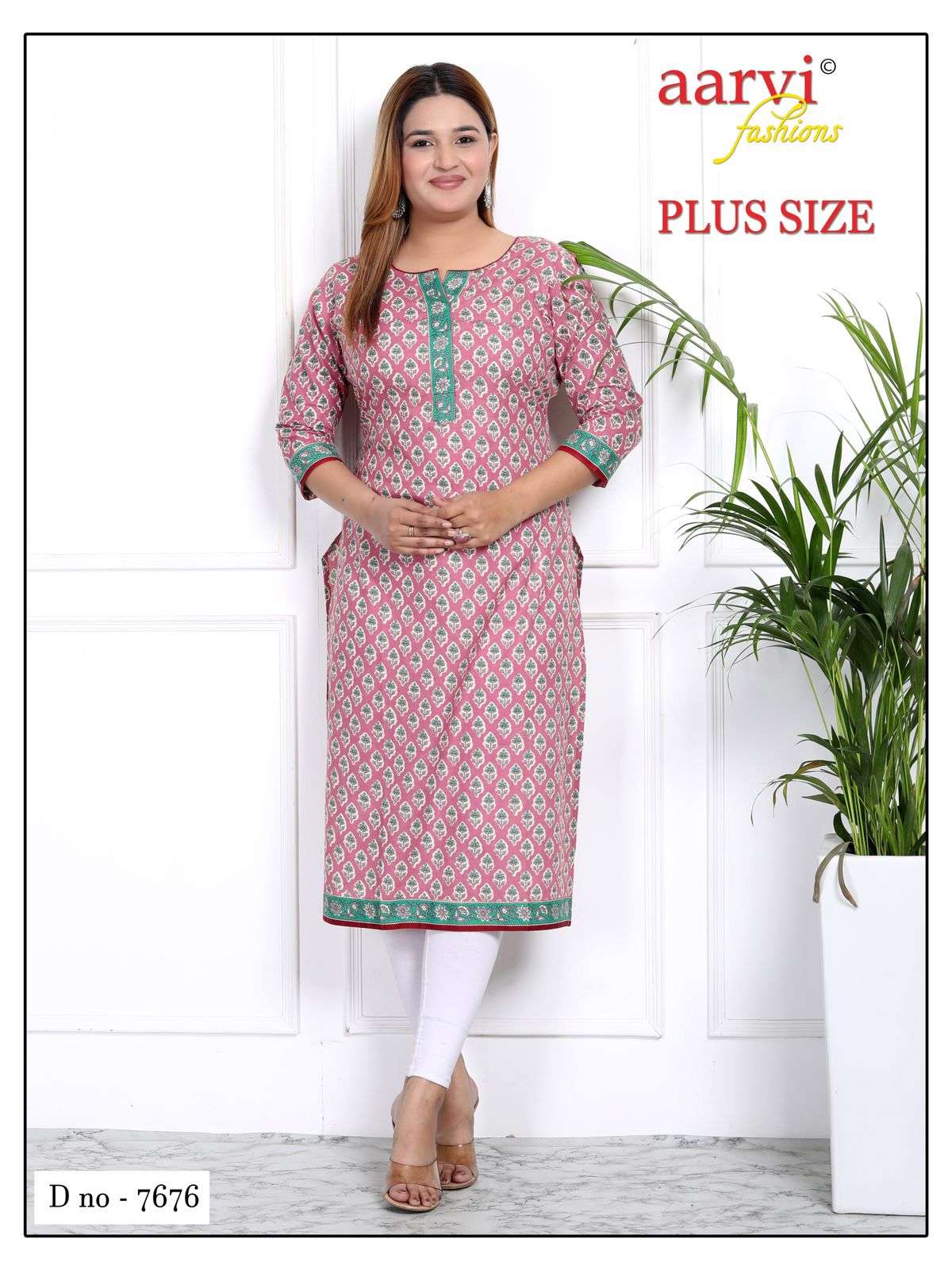 AARVI FASHION PLUS SIZE VOL 3 COTTON PRINTED KURTI 