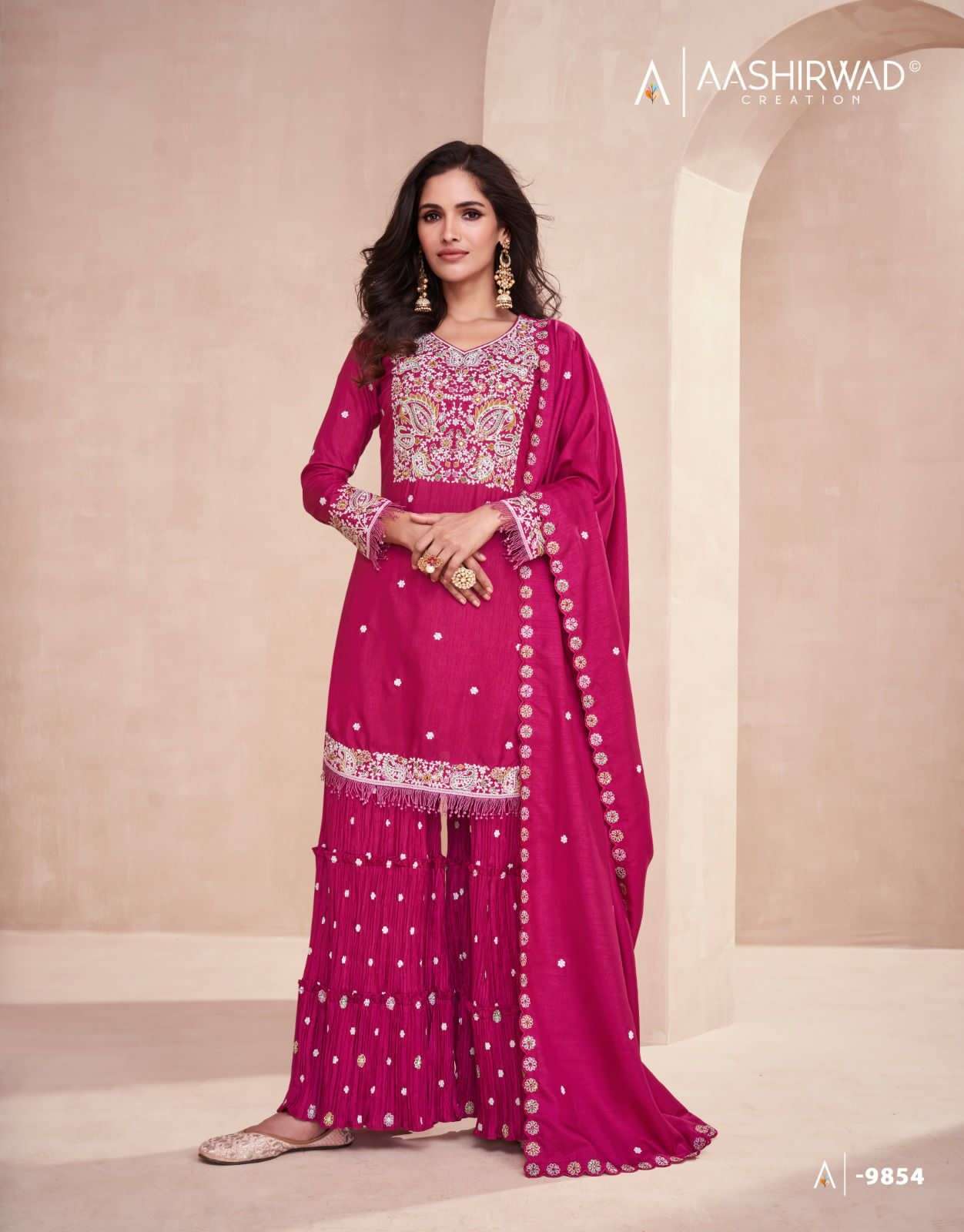 AASHIRWAD CREATION GULKAND BASANTI DESIGNER SUIT