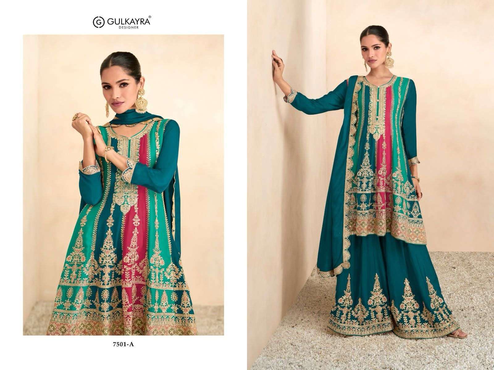 AASHIRWAD CREATION PREET GOLD HEAVY EMBROIDERED SUIT