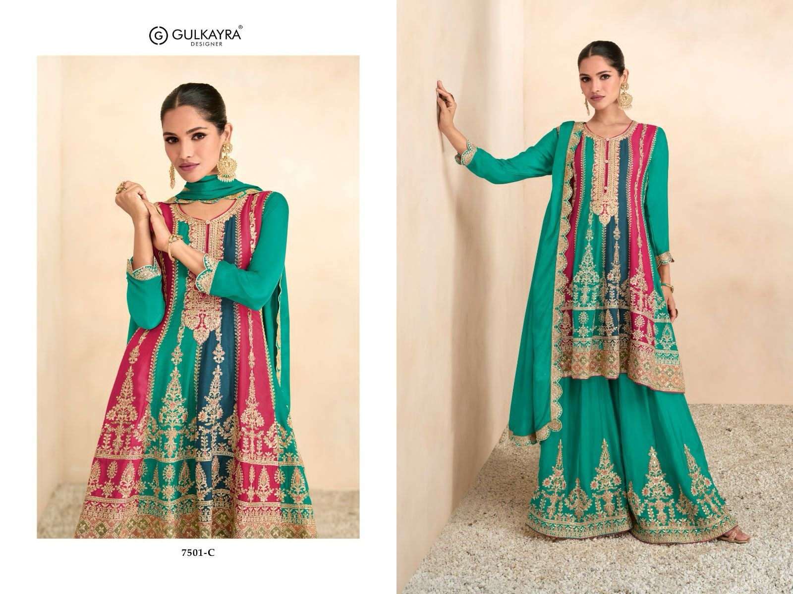 AASHIRWAD CREATION PREET GOLD HEAVY EMBROIDERED SUIT