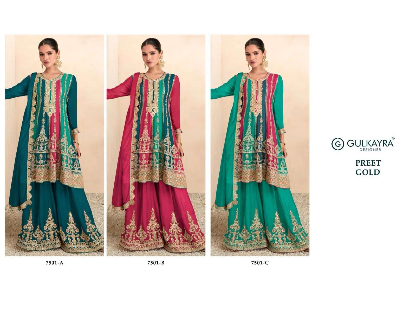 AASHIRWAD CREATION PREET GOLD HEAVY EMBROIDERED SUIT