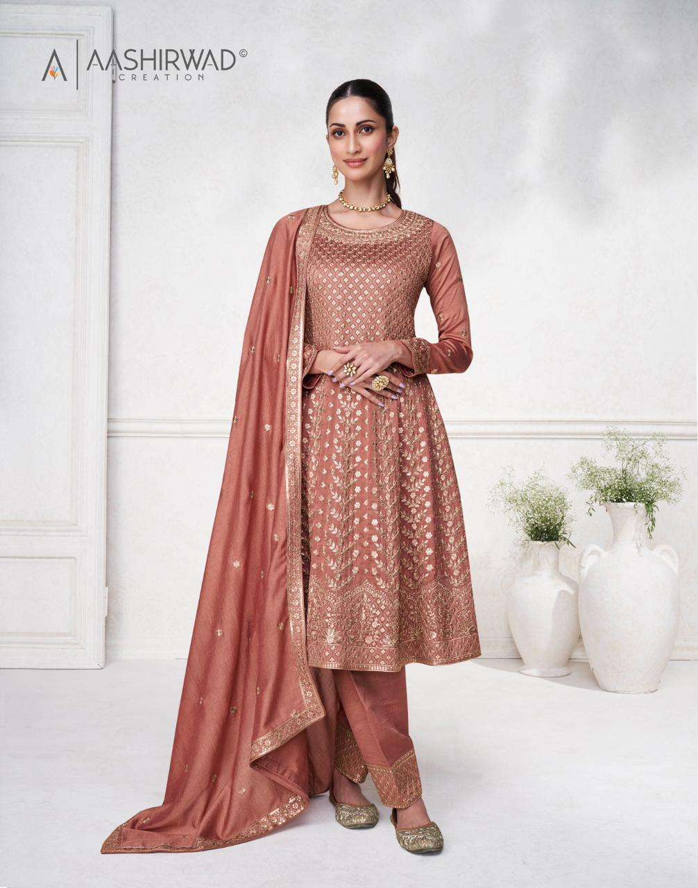 AASHIRWAD CREATION  SARGAM HEAVY DESIGNER  SILK SUIT