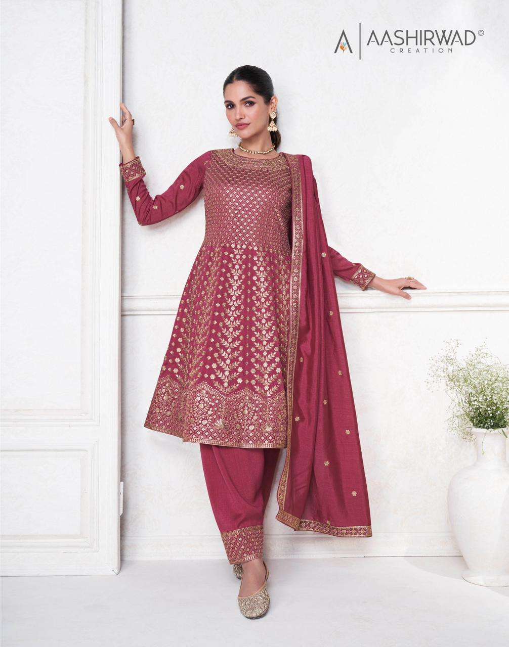 AASHIRWAD CREATION  SARGAM HEAVY DESIGNER  SILK SUIT