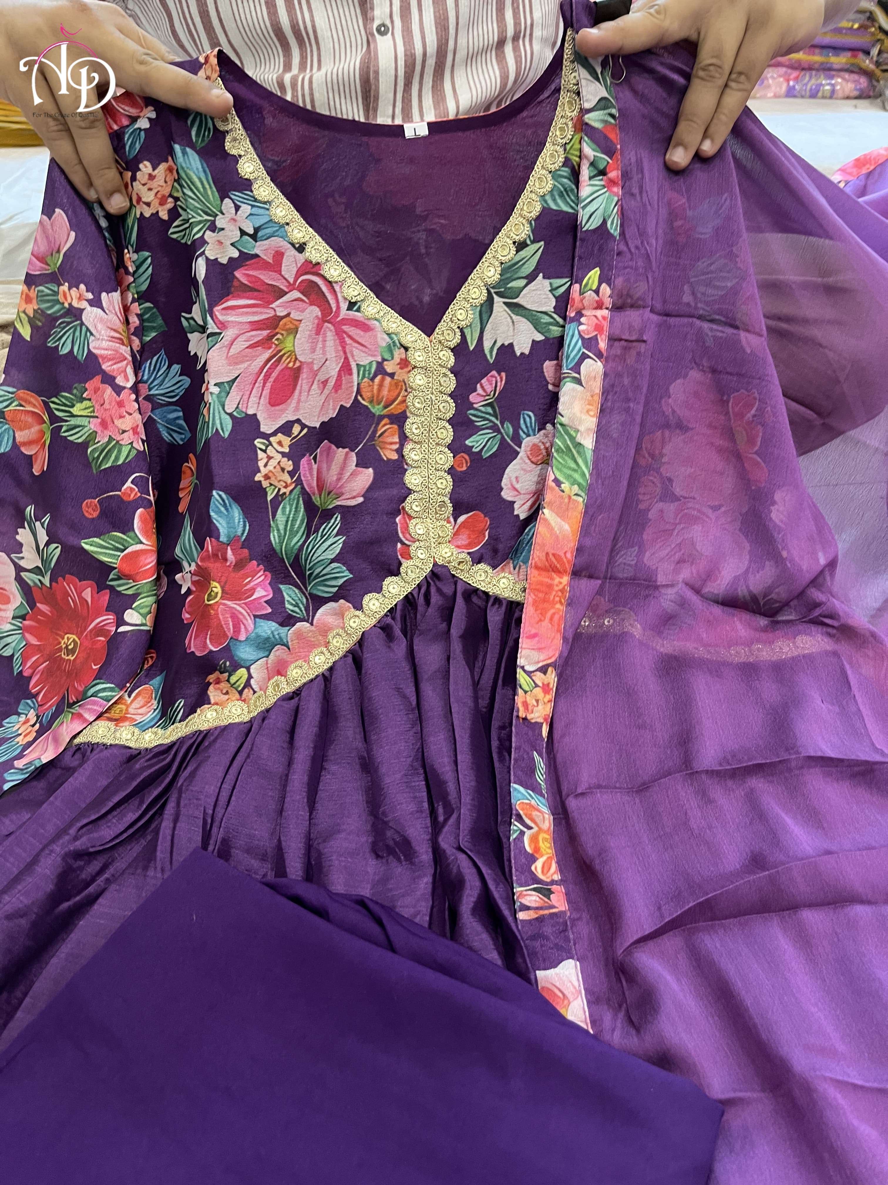 AKD PURPLE ALIACUT KURTI