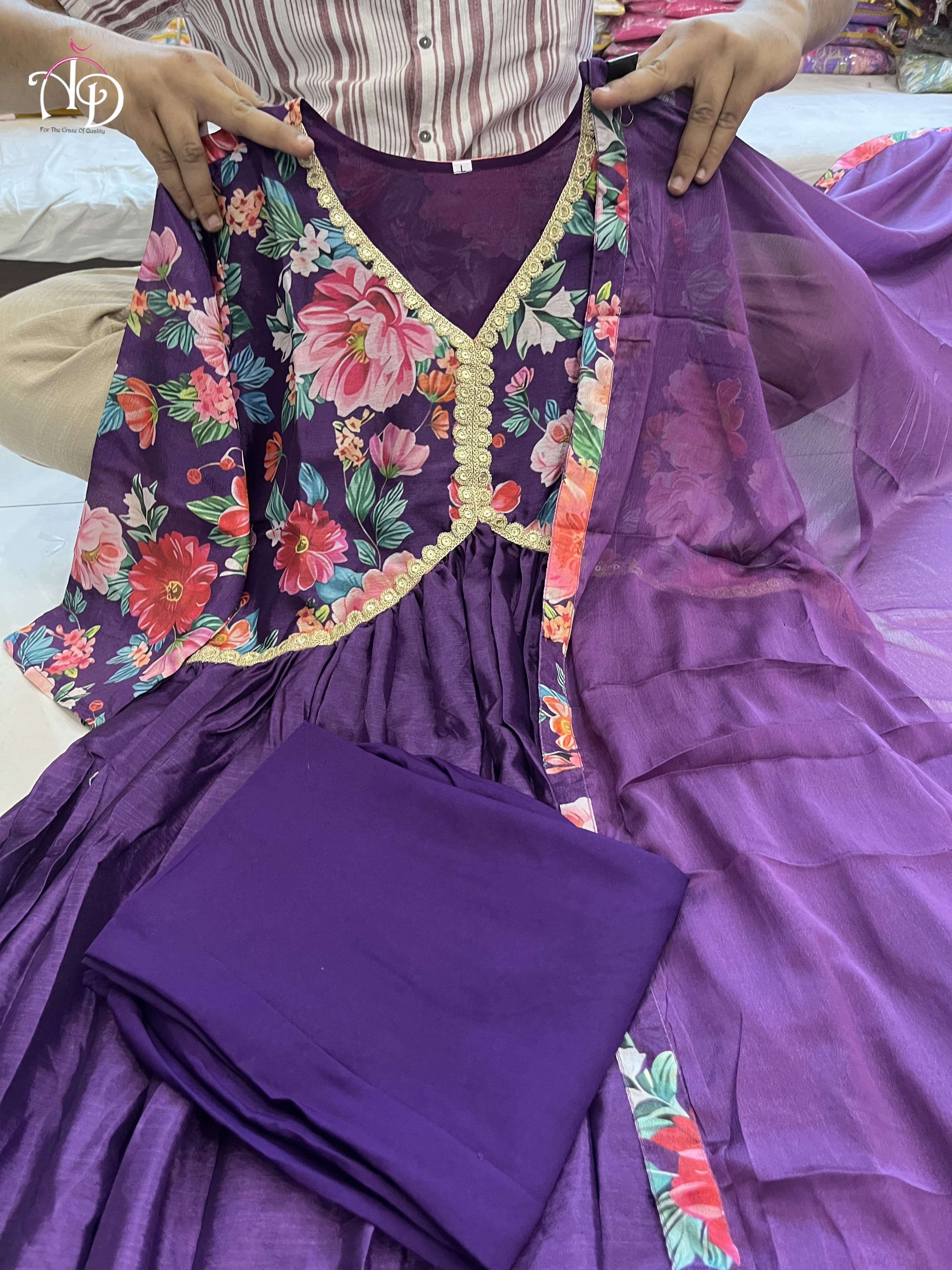 AKD PURPLE ALIACUT KURTI