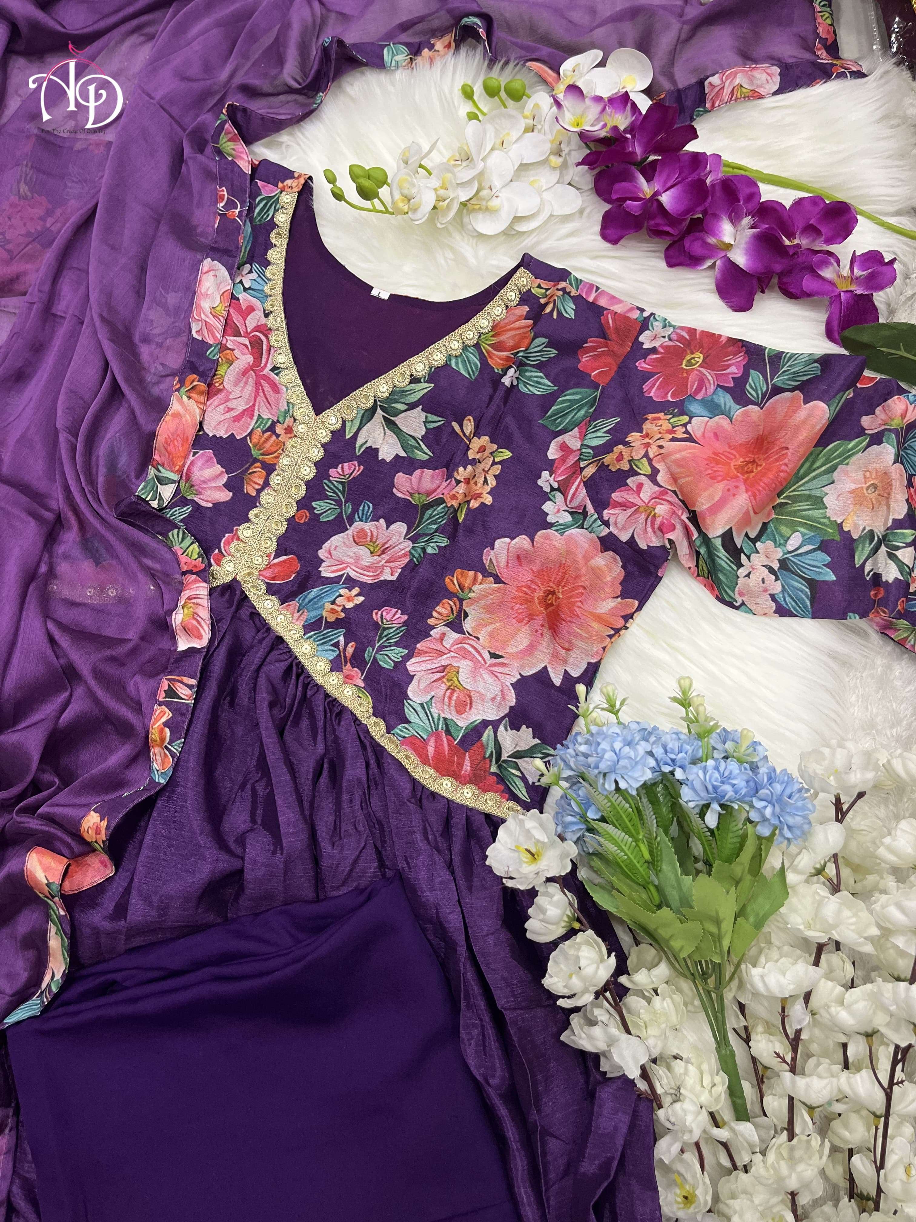 AKD PURPLE ALIACUT KURTI