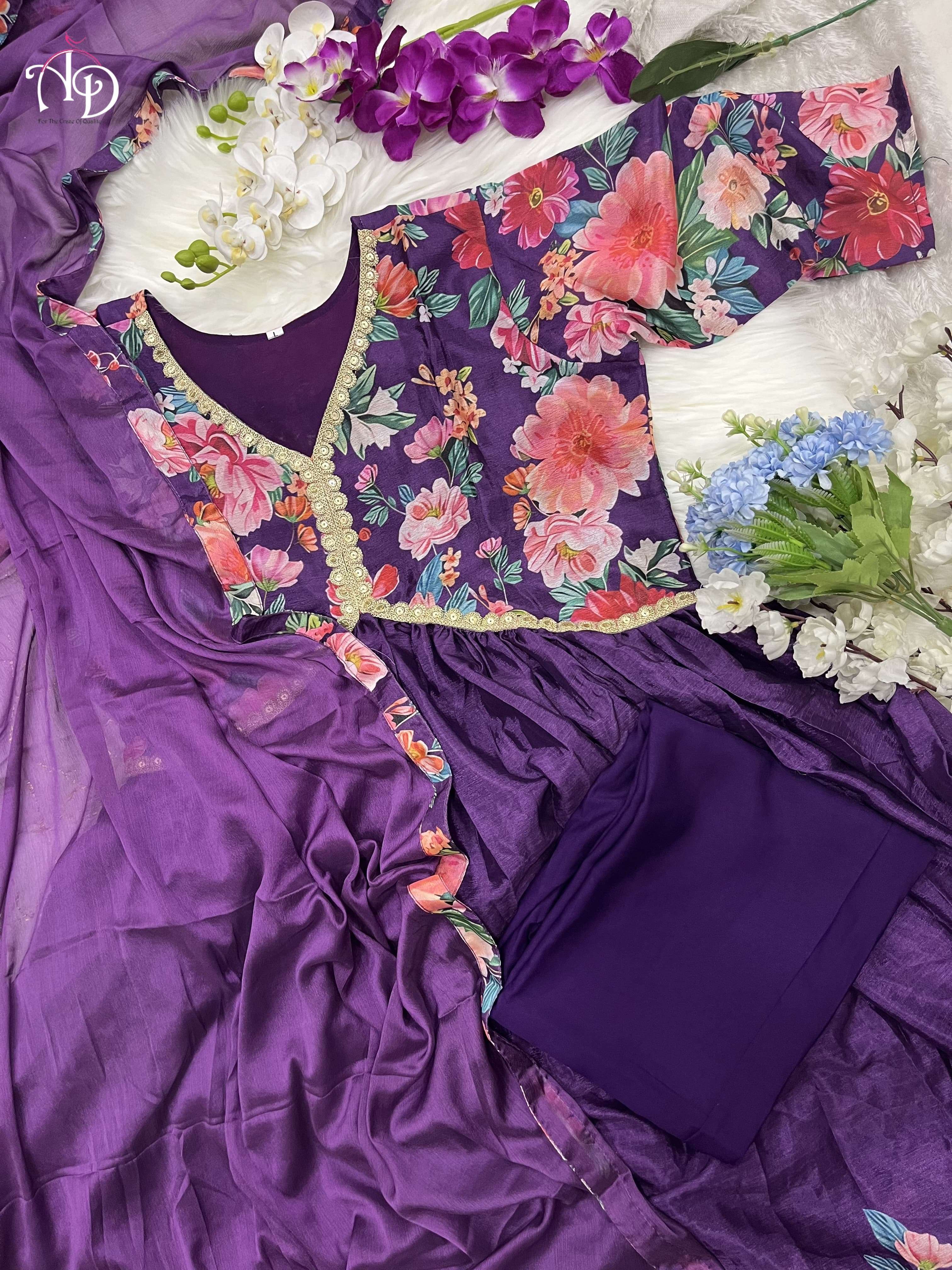 AKD PURPLE ALIACUT KURTI