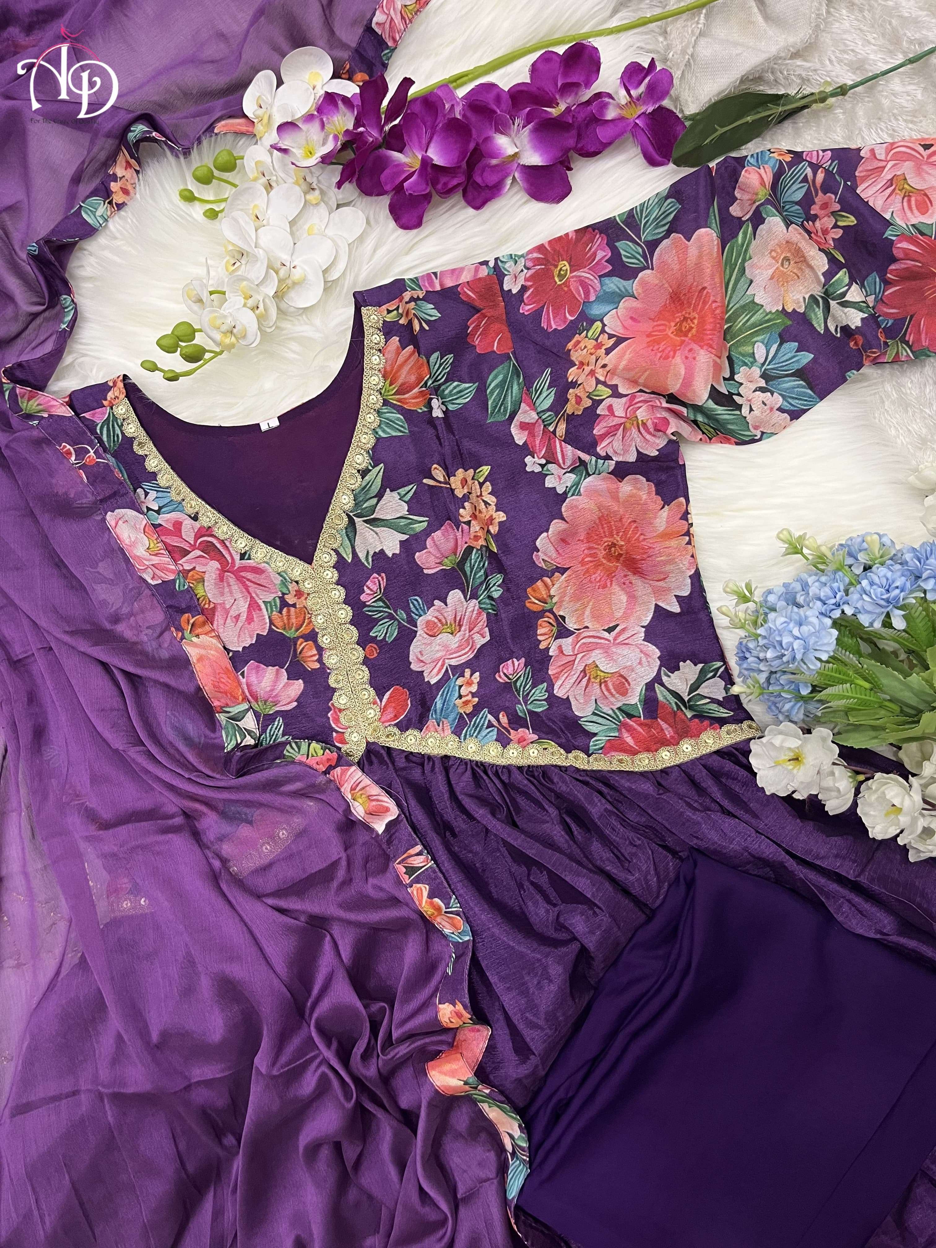 AKD PURPLE ALIACUT KURTI