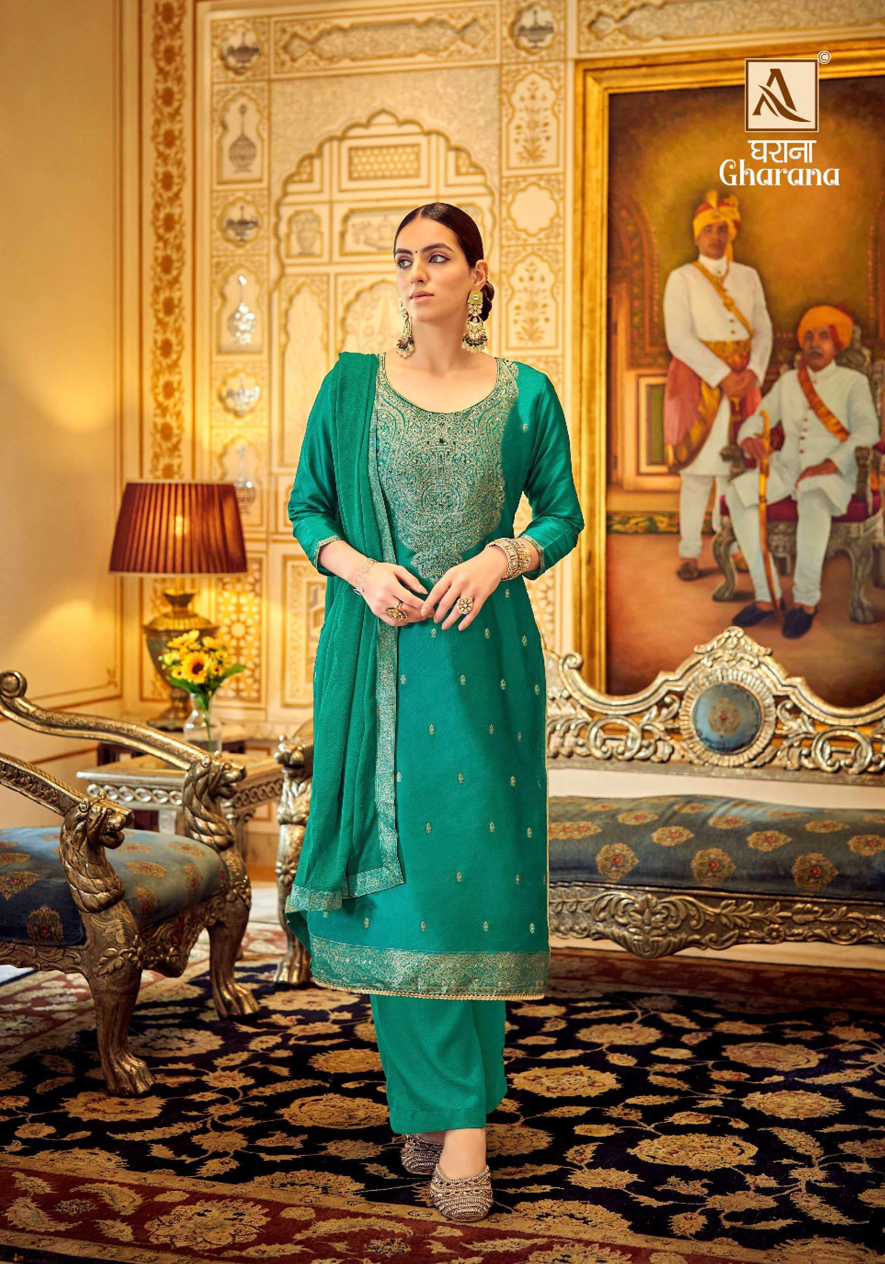  ALOK SUITS GHARANA DOLA JACQUARD DESIGNER SUIT