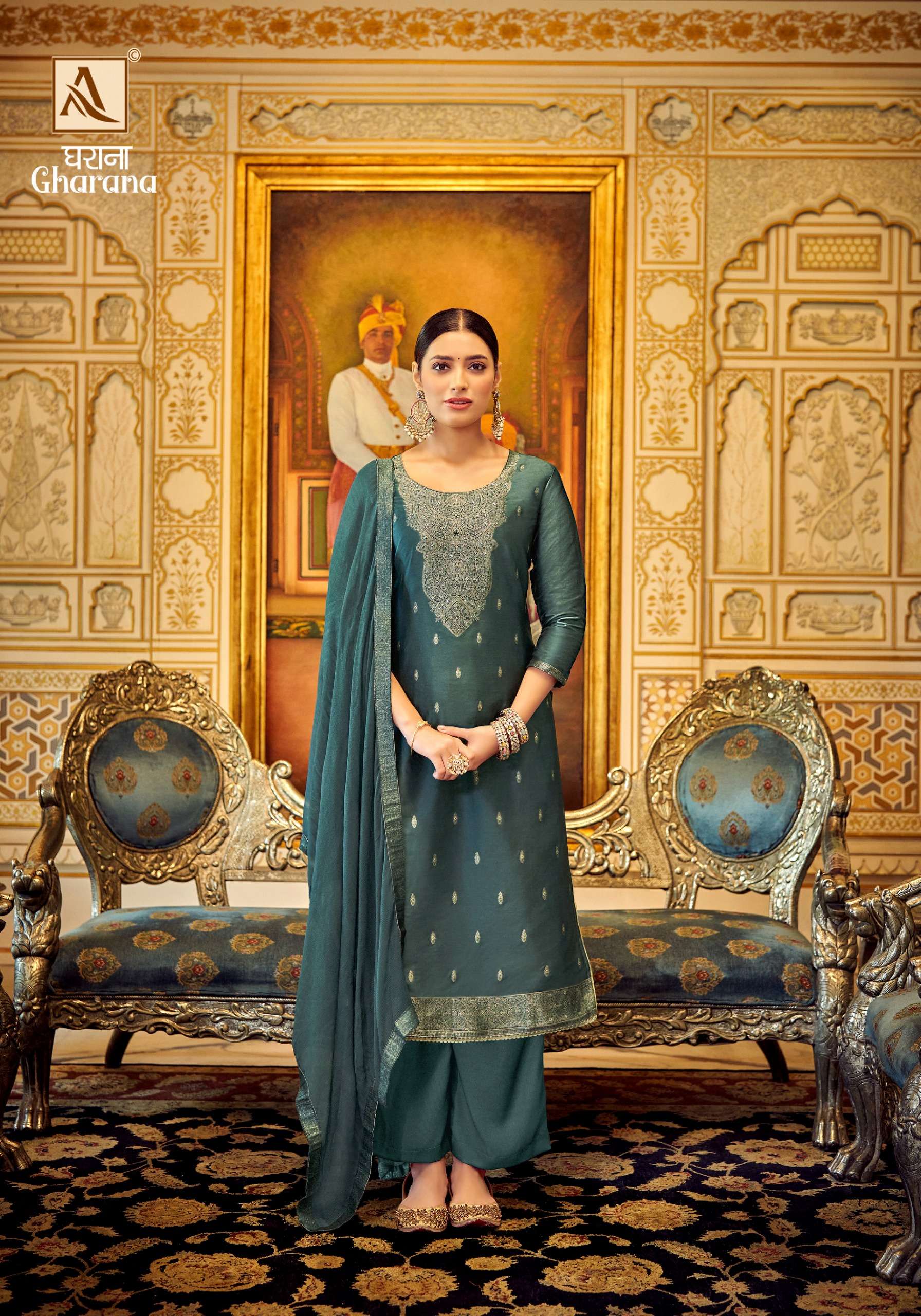  ALOK SUITS GHARANA DOLA JACQUARD DESIGNER SUIT