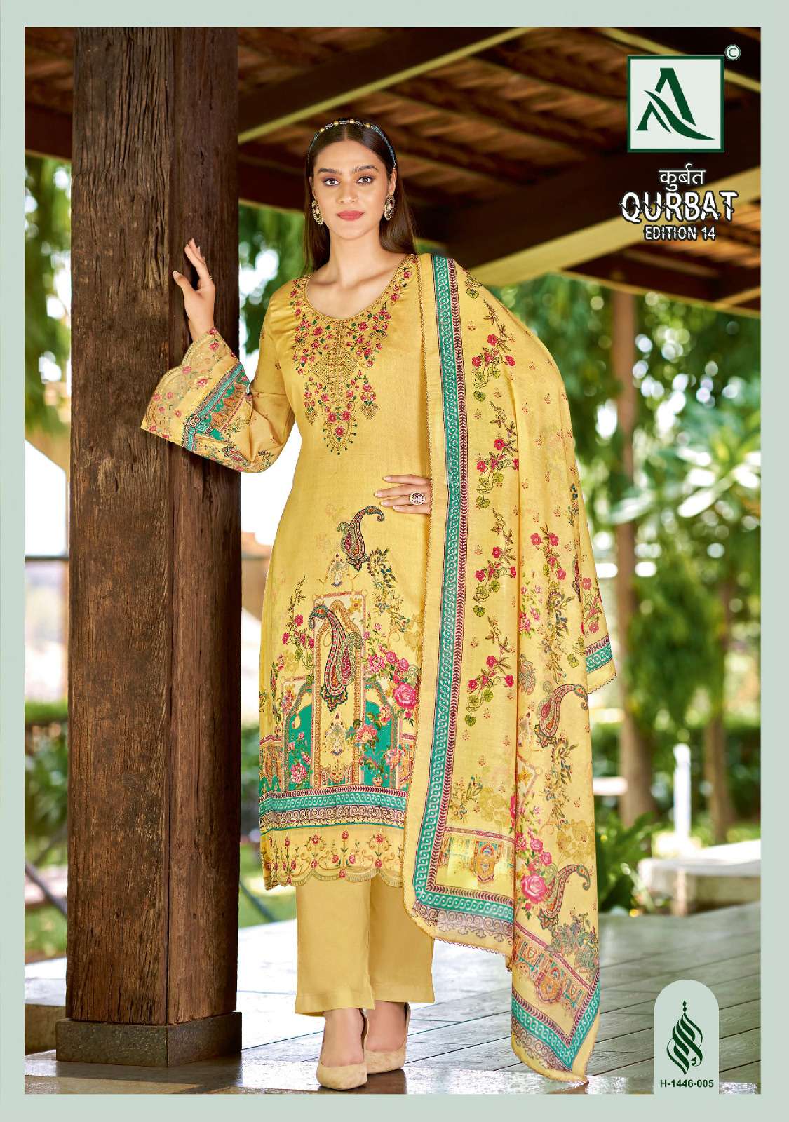 ALOK SUITS QURBAT VOL 14 JAM COTTON PRINT WITH FANCY WORK SUITS