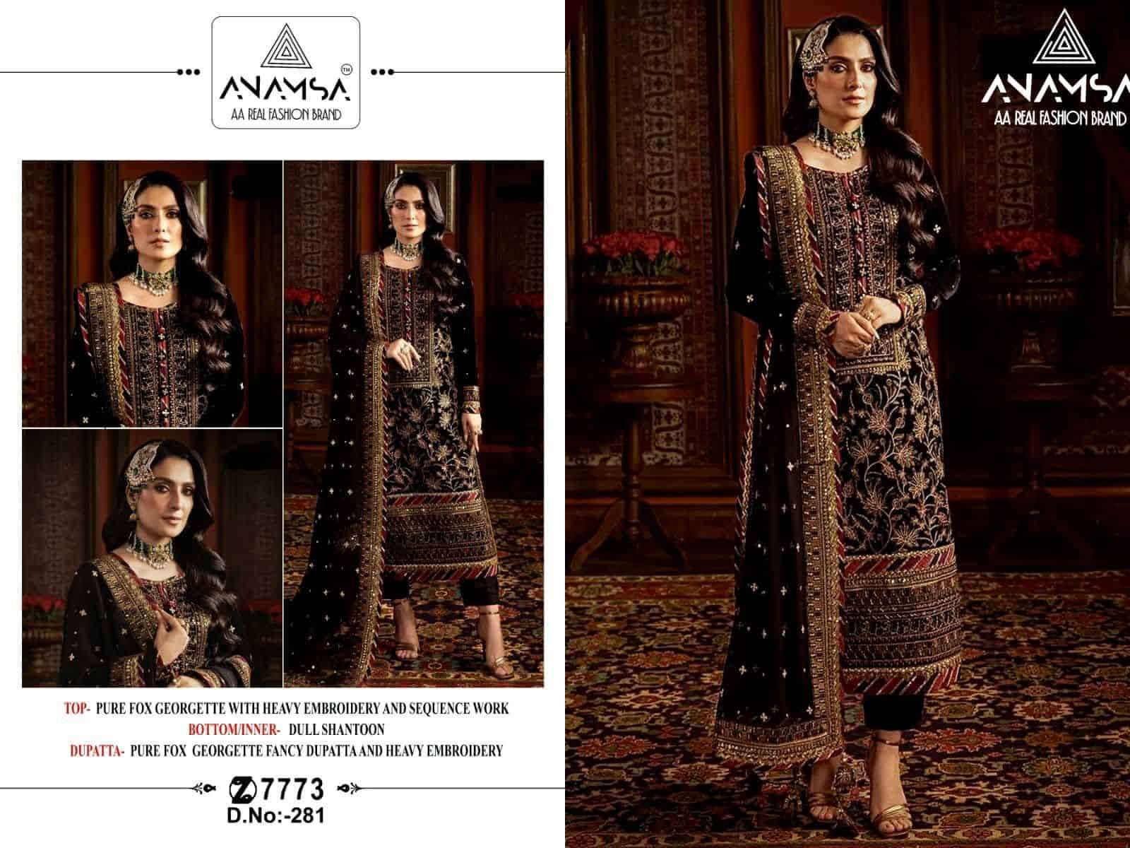 ANAMSA D NO 281 GEORGETTE DESIGNER SUIT