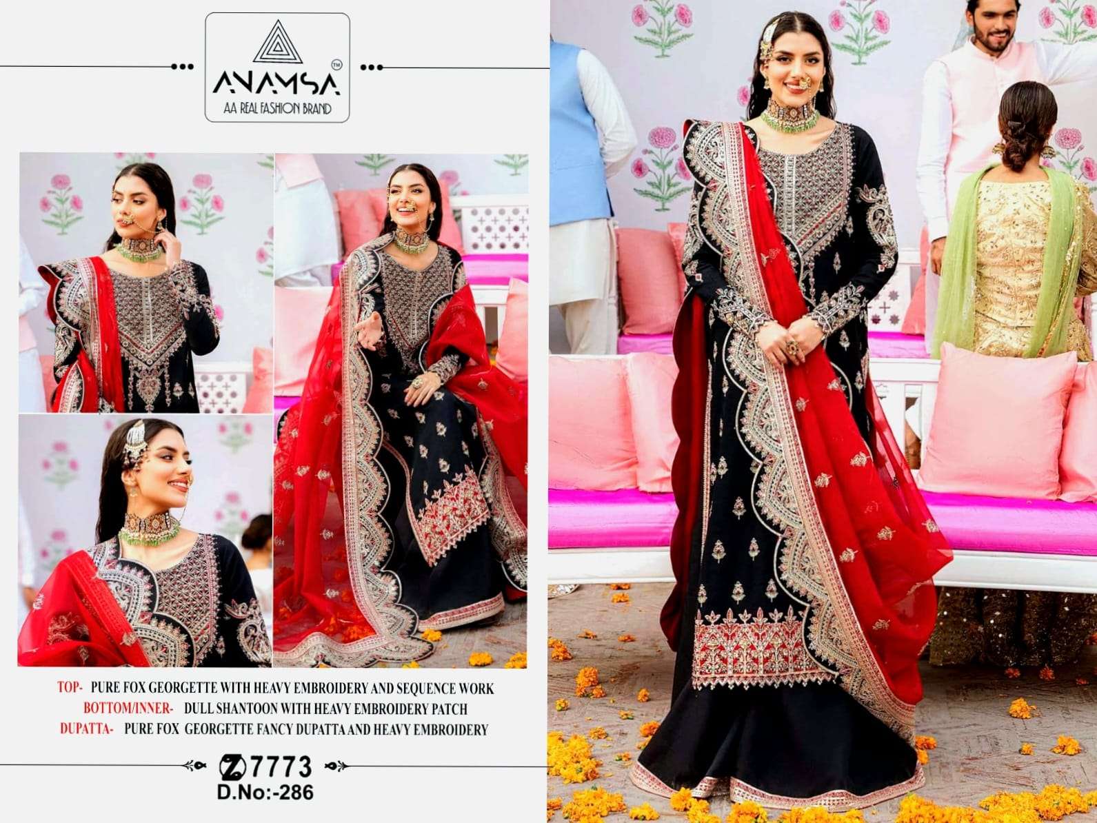 ANAMSA D NO 286 PAKISTANI SUIT