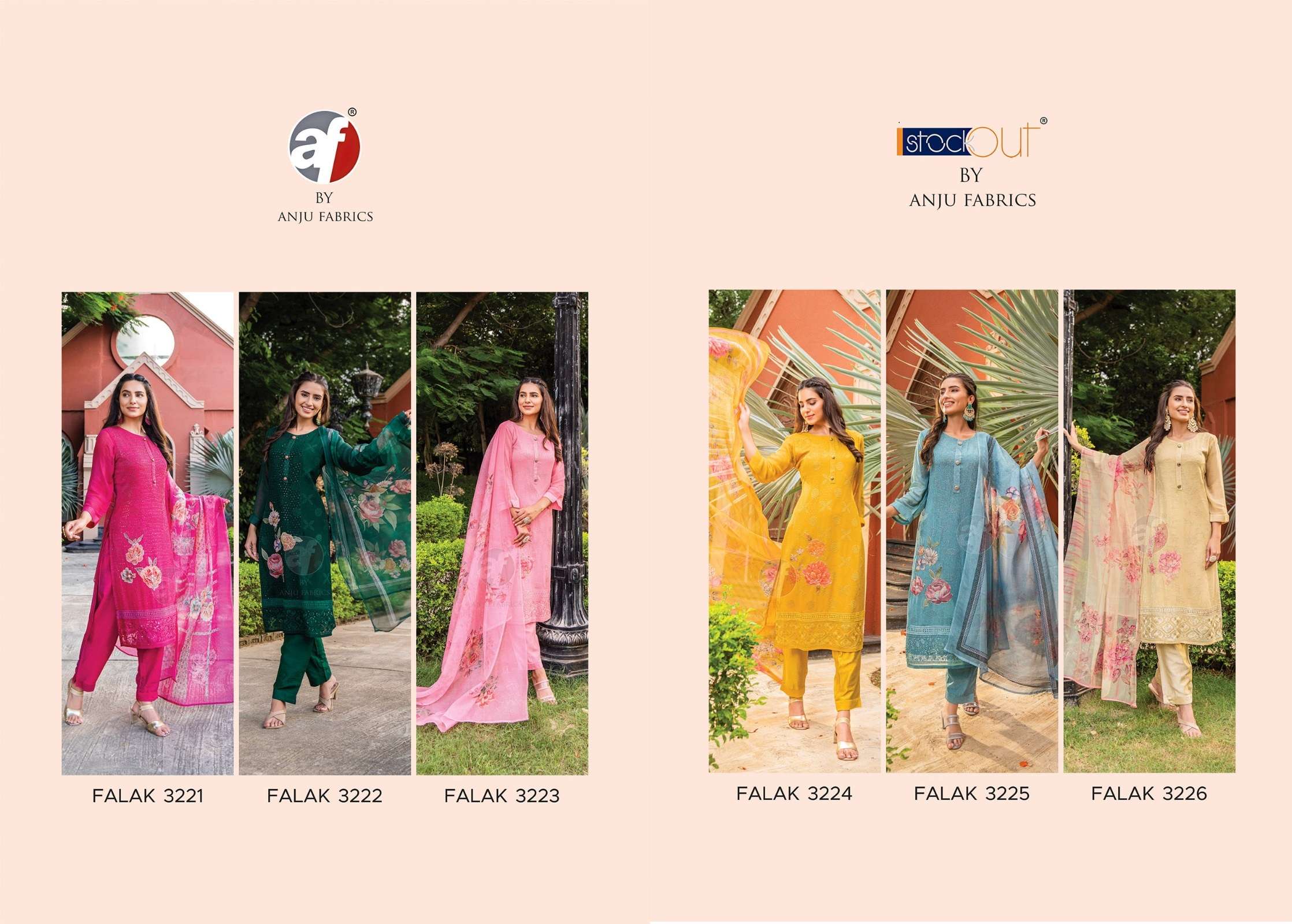 ANJU FABRICS FALAK VOL 3 FANCY DESIGNER KURTI COMBO SET 