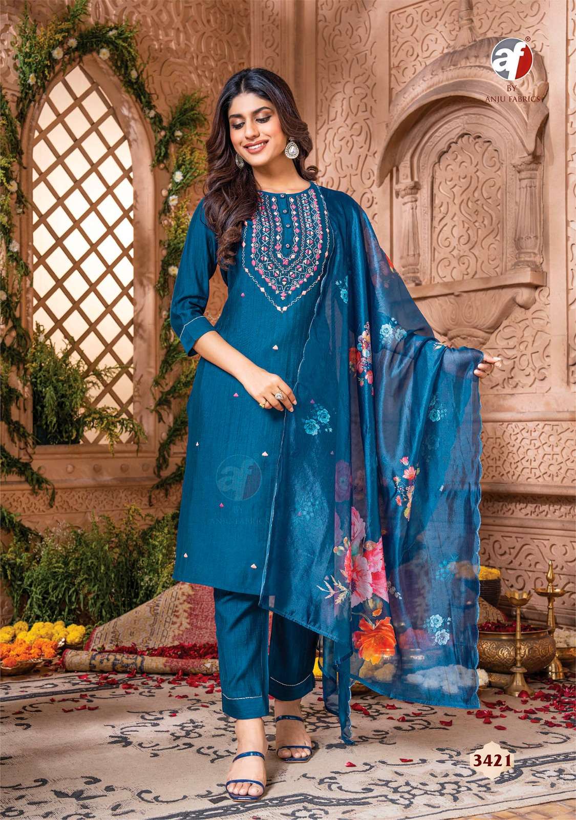 ANJU FABRICS REAL TOUCH VOL 3 PARTY WEAR KURTI COMBO SET 