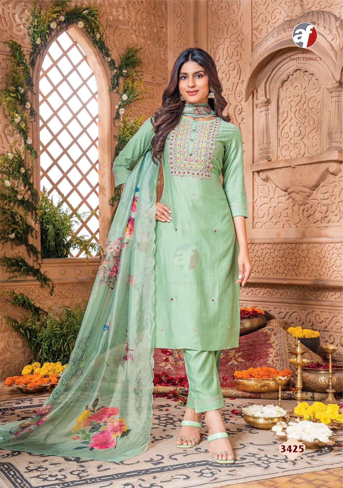 ANJU FABRICS REAL TOUCH VOL 3 PARTY WEAR KURTI COMBO SET 