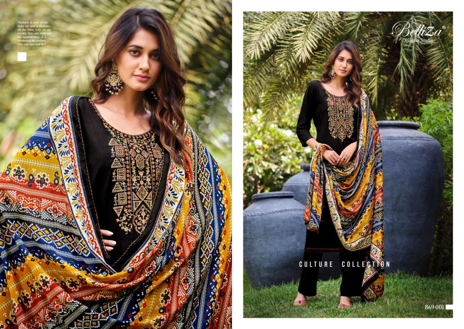 BELLIZA DESIGNER STUDIO LOVINA VOL 2 VISCOSE FANCY WORK SUIT	