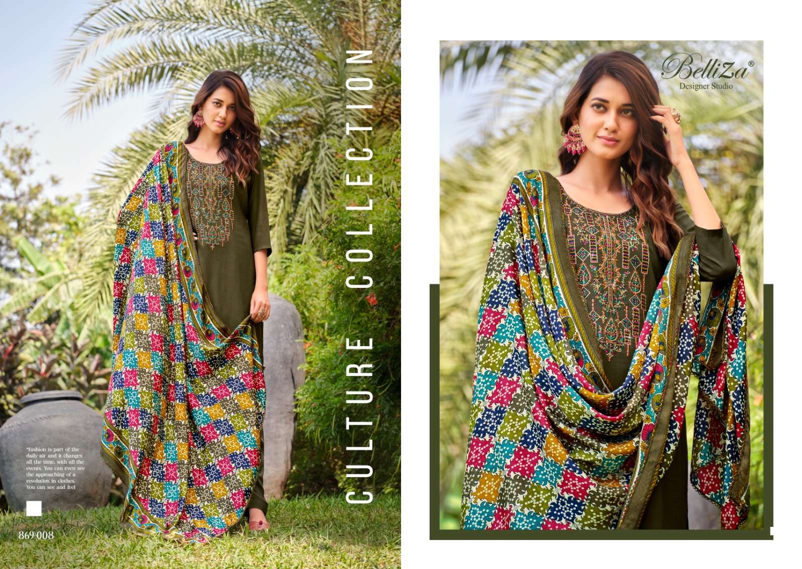 BELLIZA DESIGNER STUDIO LOVINA VOL 2 VISCOSE FANCY WORK SUIT	