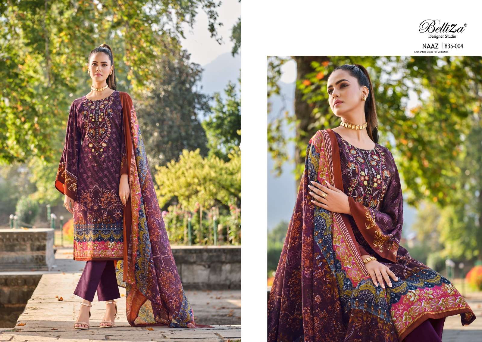 BELLIZA DESIGNER STUDIO NAAZ CREPE SUIT
