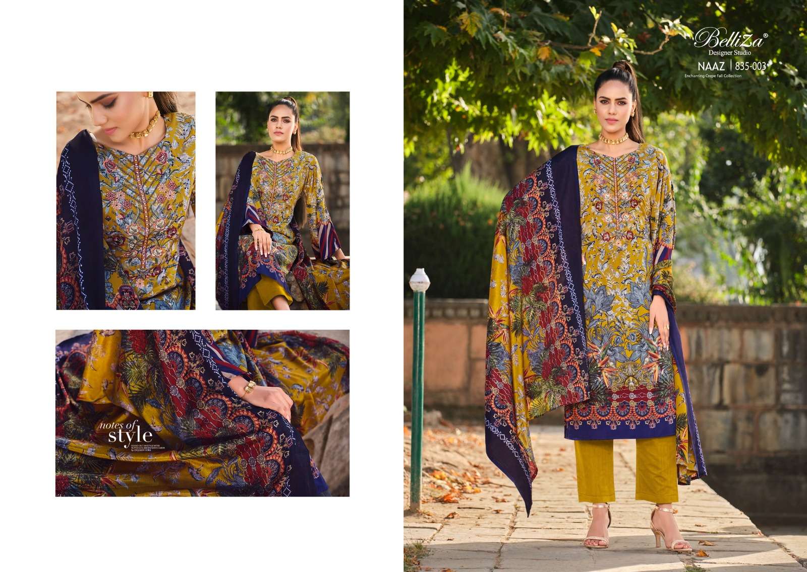 BELLIZA DESIGNER STUDIO NAAZ CREPE SUIT