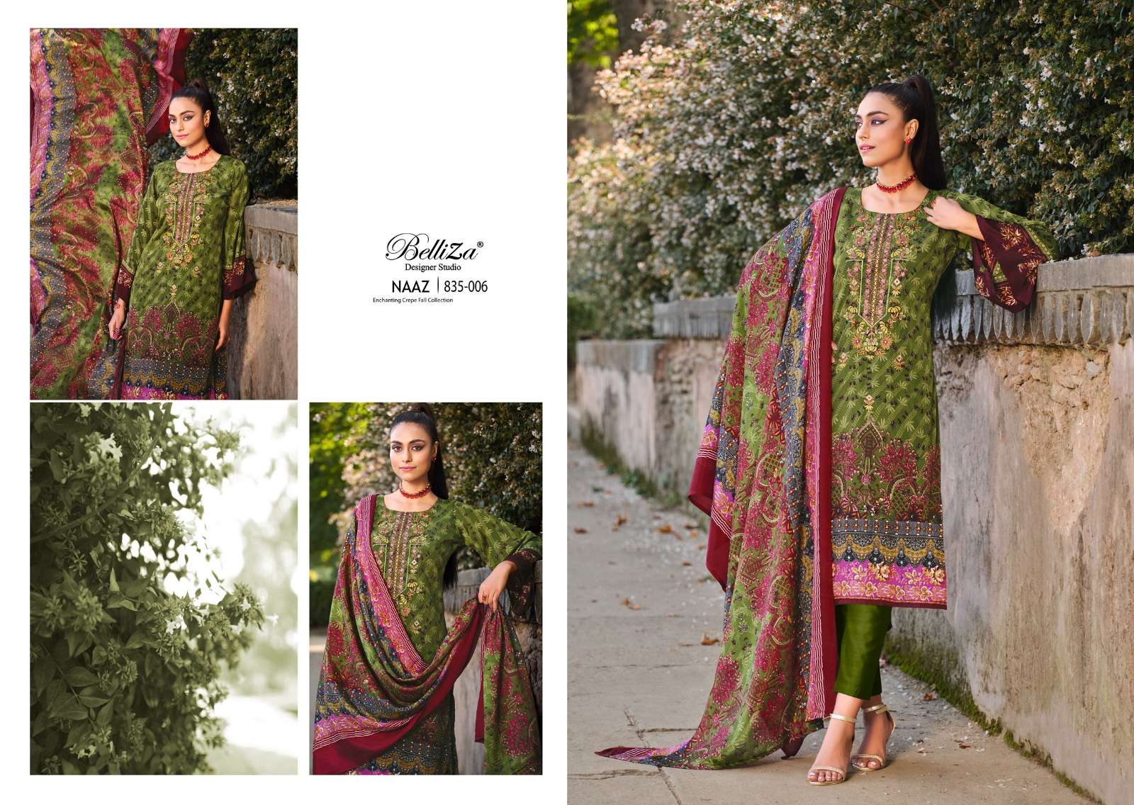 BELLIZA DESIGNER STUDIO NAAZ CREPE SUIT