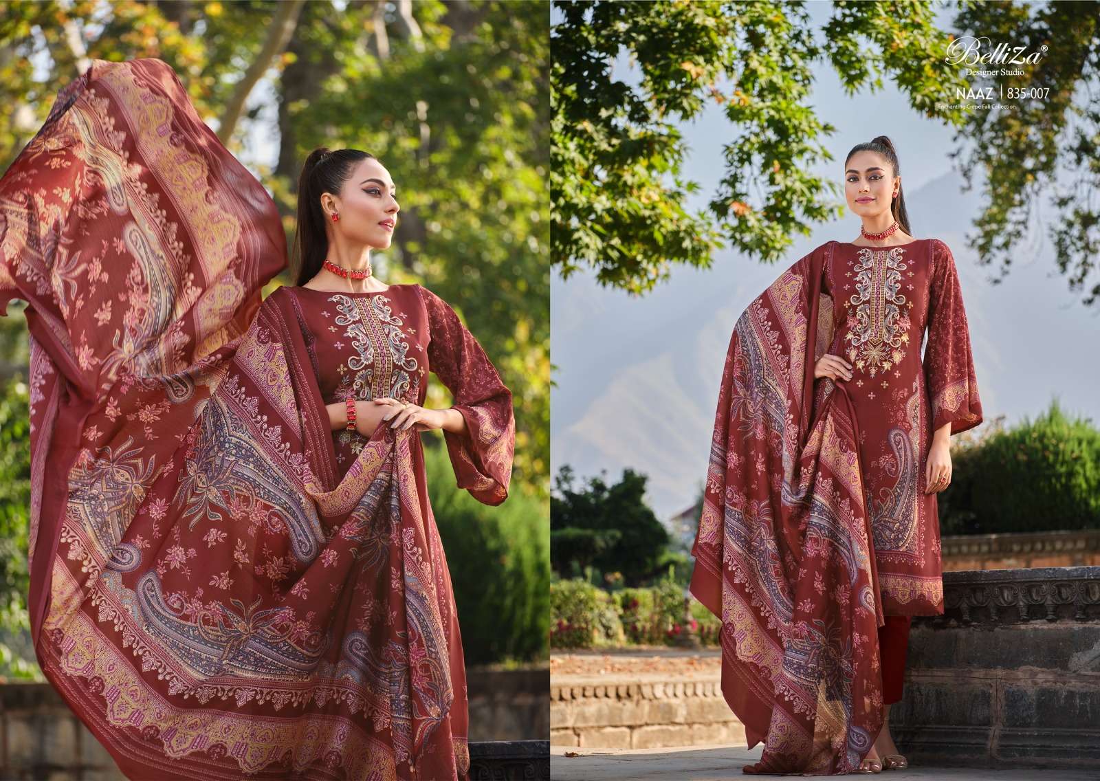 BELLIZA DESIGNER STUDIO NAAZ CREPE SUIT