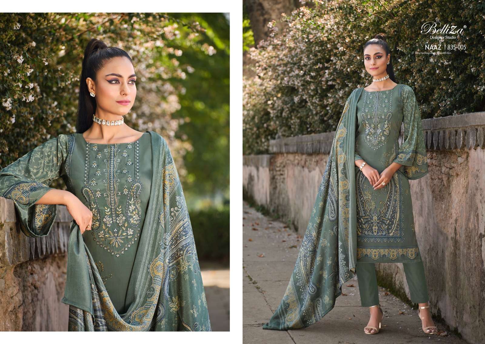 BELLIZA DESIGNER STUDIO NAAZ CREPE SUIT