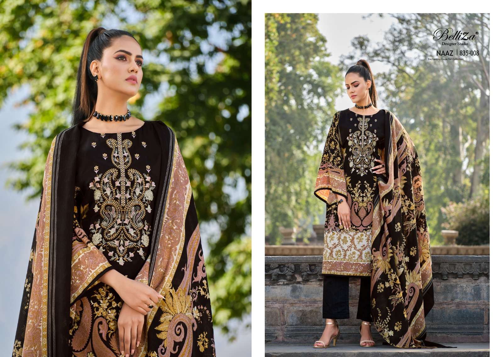 BELLIZA DESIGNER STUDIO NAAZ CREPE SUIT