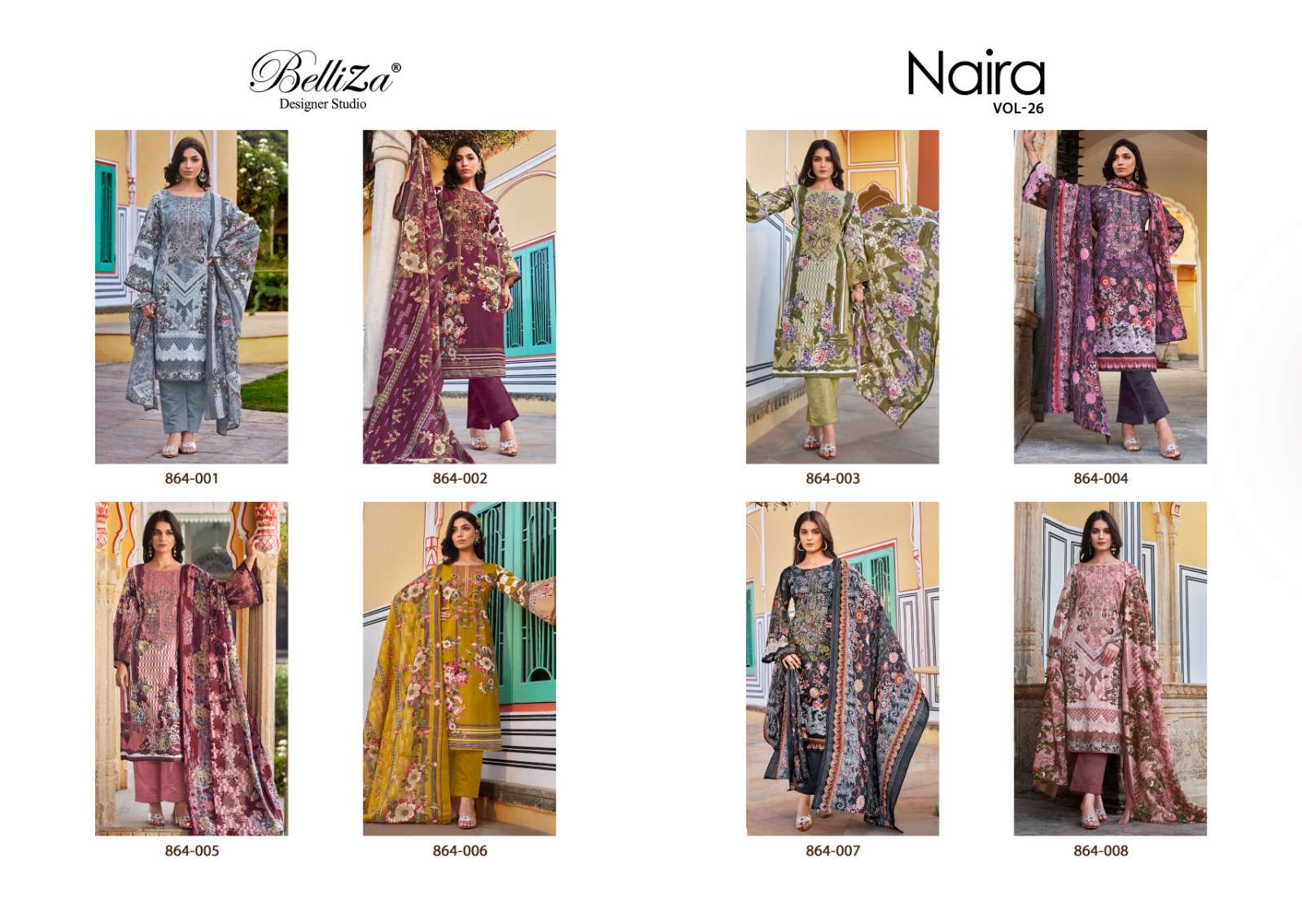 BELLIZA DESIGNER SUITS NAIRA VOL 26 COTTON SALWAR SUITS 
