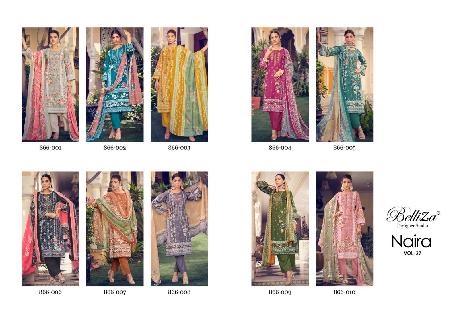 BELLIZA DESIGNER SUITS NAIRA VOL 27 COTTON DESIGNER SUITS 