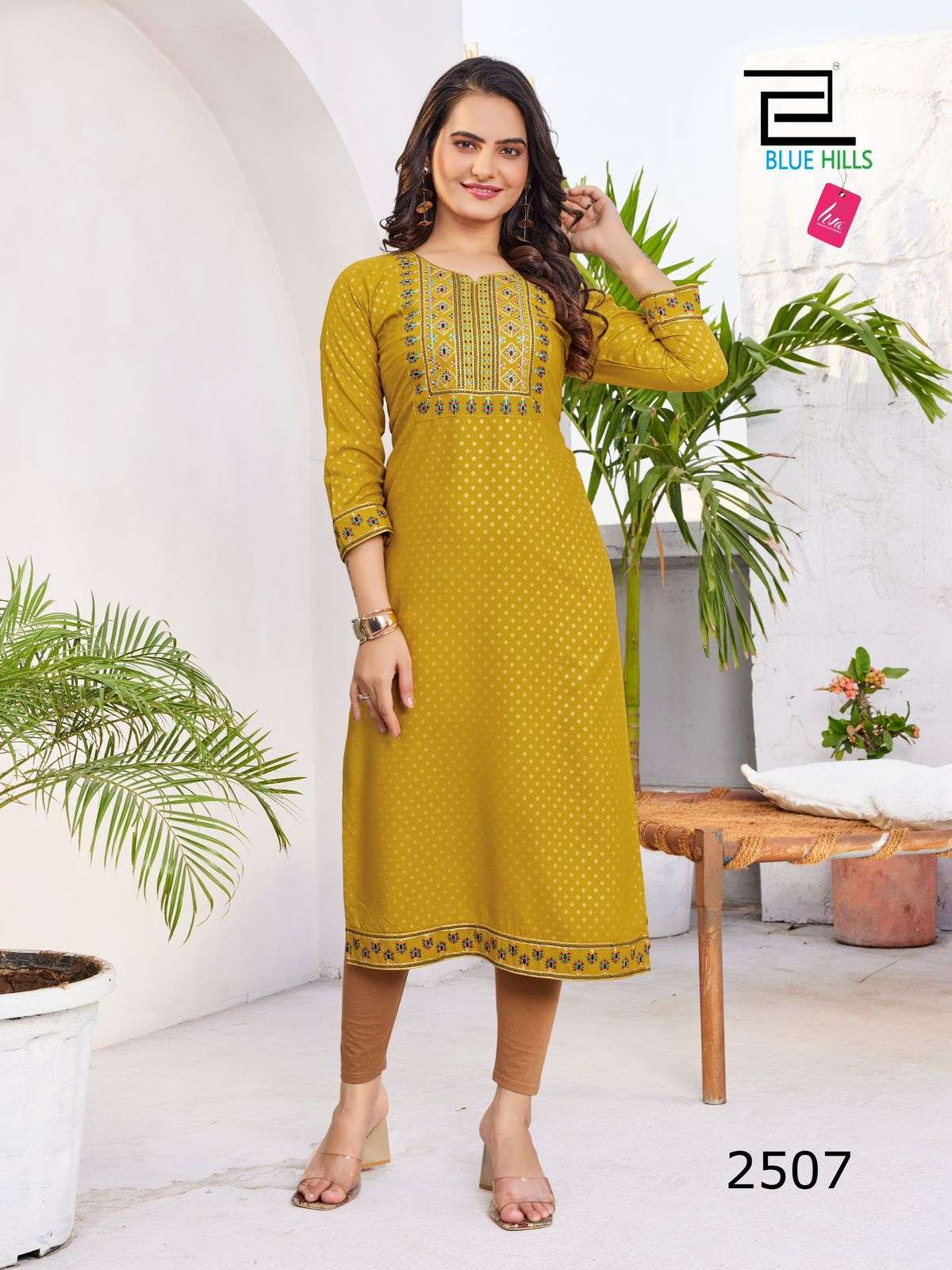 BLUE HILLS SOLID VOL 25 FANCY RAYON KURTI 
