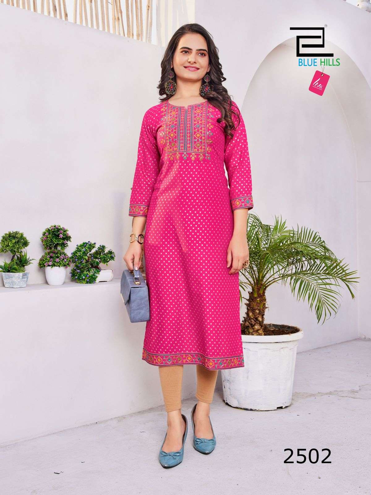 BLUE HILLS SOLID VOL 25 FANCY RAYON KURTI 