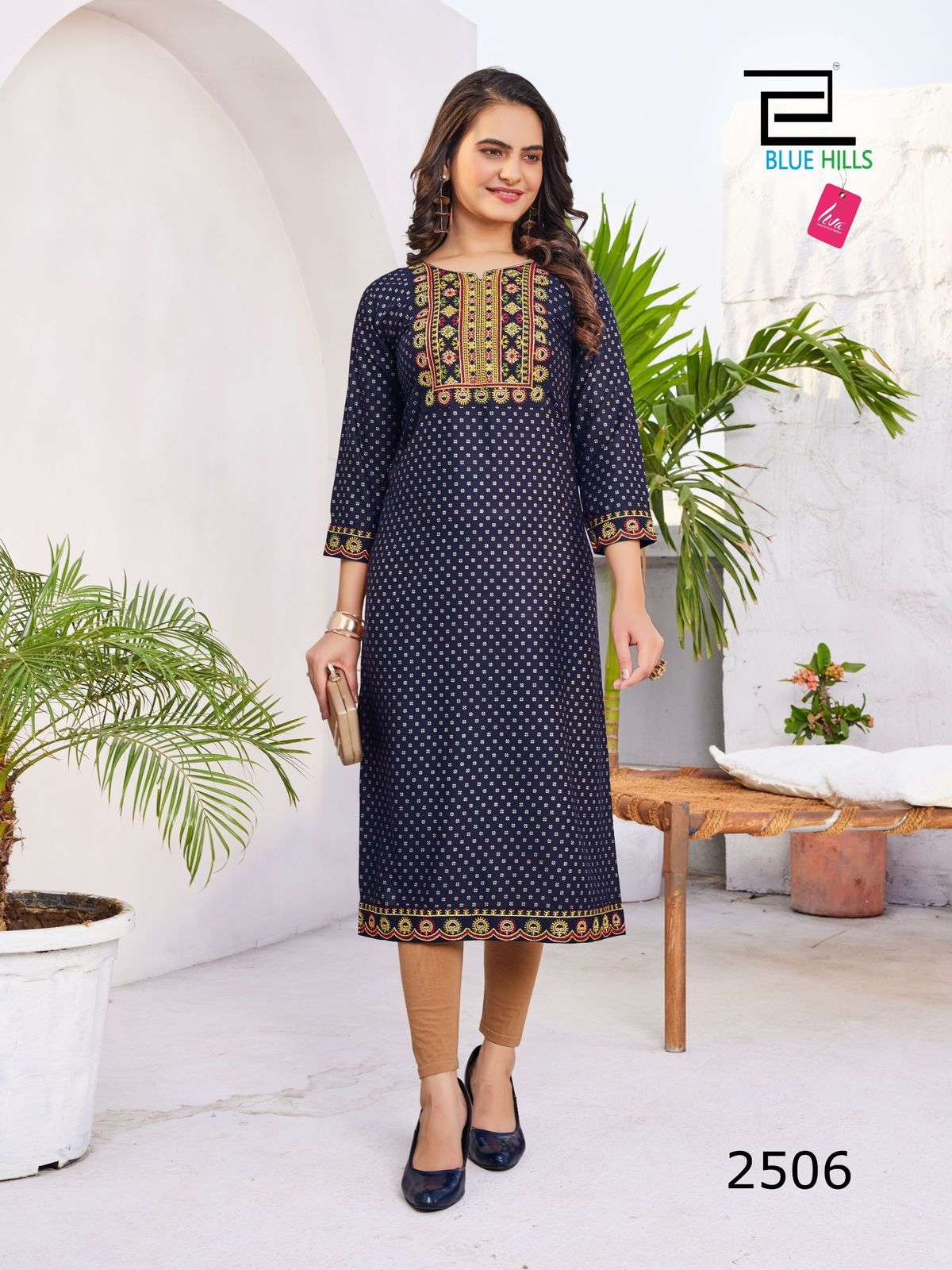BLUE HILLS SOLID VOL 25 FANCY RAYON KURTI 