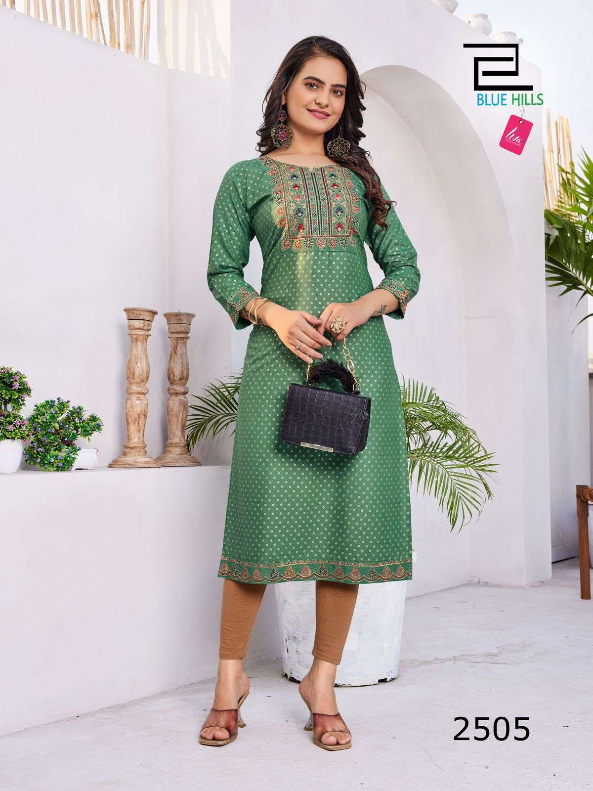 BLUE HILLS SOLID VOL 25 FANCY RAYON KURTI 