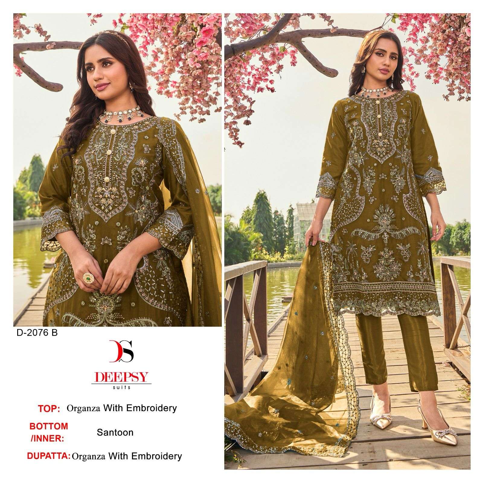 DEEPSY SUITS D 2076 ORGANZA EMBROIDERED SUIT