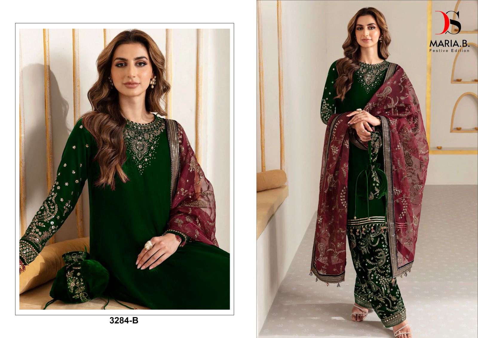 DEEPSY SUITS D NO 3284 HEAVY DESIGNER VELVET SUITS 