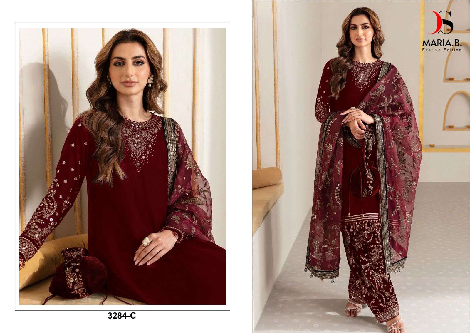 DEEPSY SUITS D NO 3284 HEAVY DESIGNER VELVET SUITS 