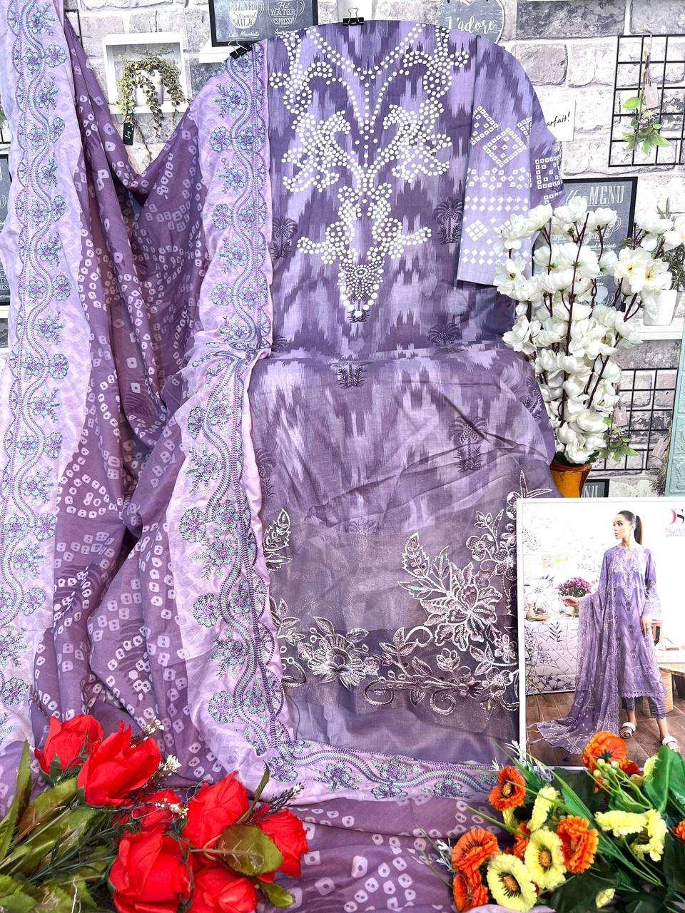 DEEPSY SUITS NUREH GARDENIA 24 COTTON SALWAR KMEEZ