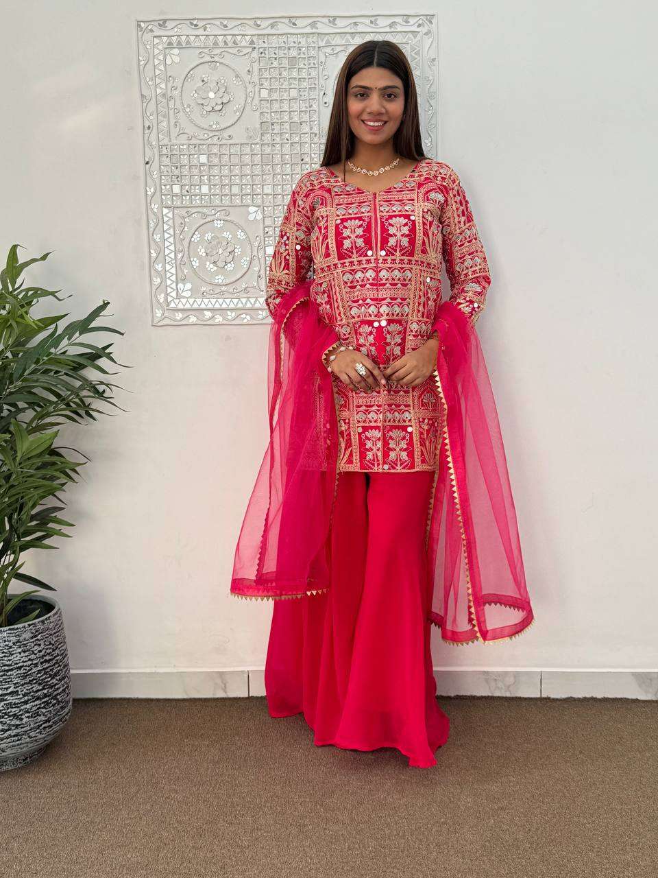 DHK 1250 KURTI PLAZZO SET