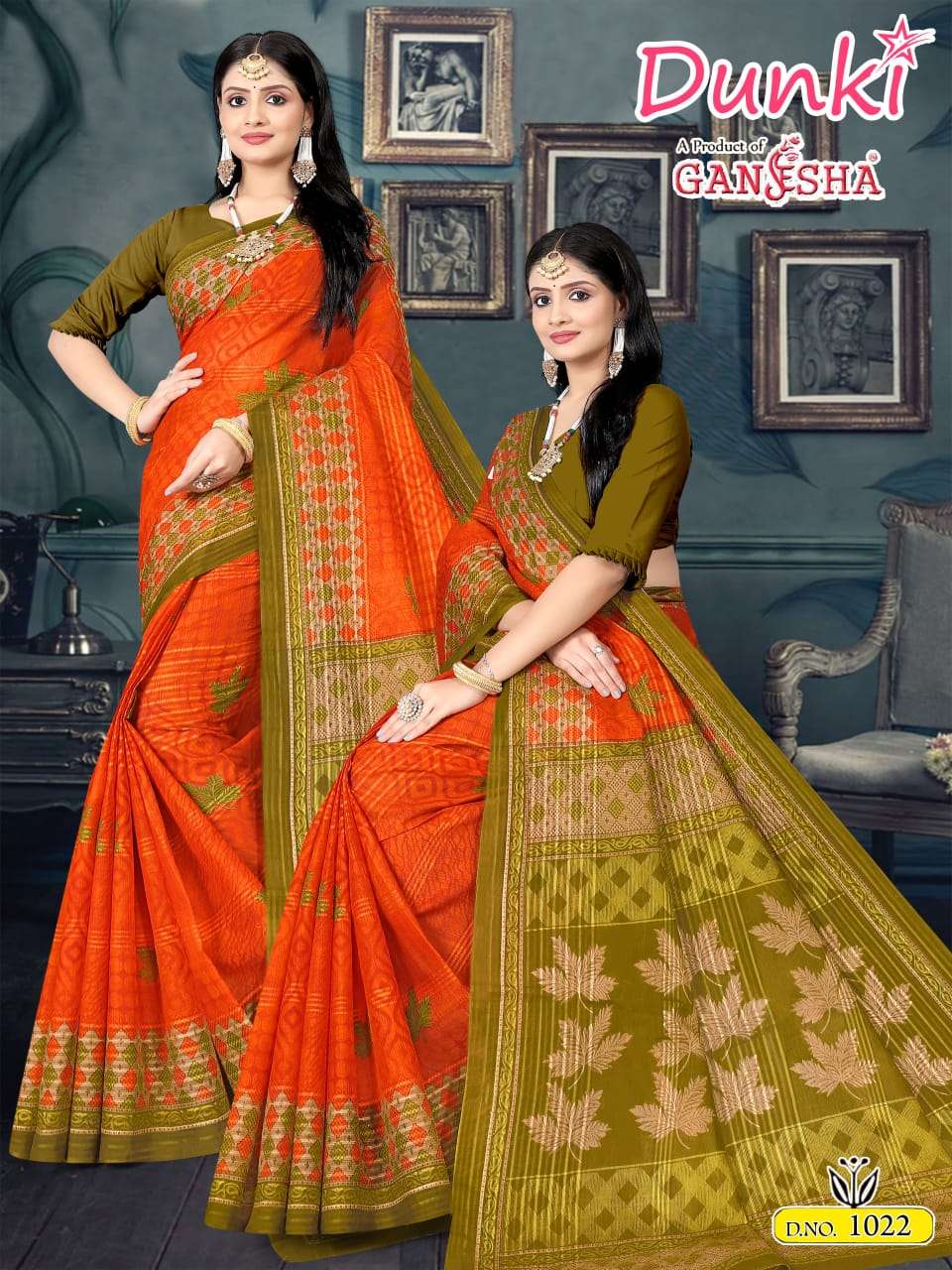 FALAK INTERNATIONAL GANESHA DUNKI VOL 1 COTTON PRINT SAREE