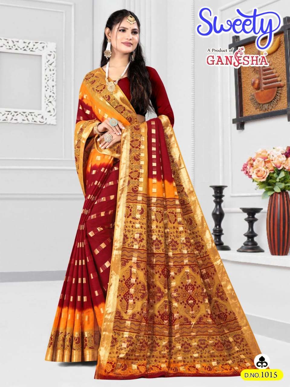 FALAK INTERNATIONAL GANESHA SWEETY COTTON PRINTED SAREES 