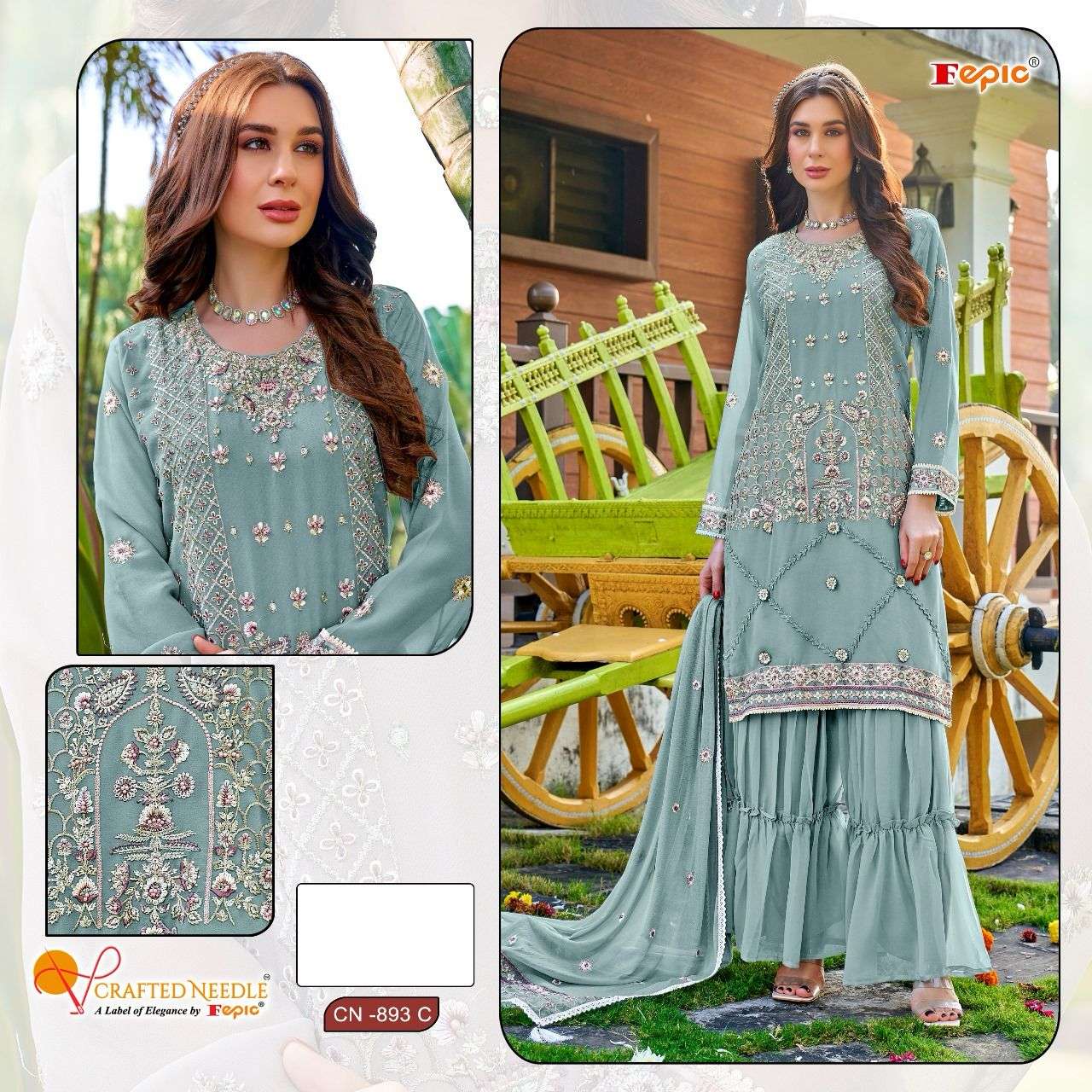 FEPIC CRAFTED NEEDLE CN 893 BEAUTIFUL PAKISTANI SUITS 