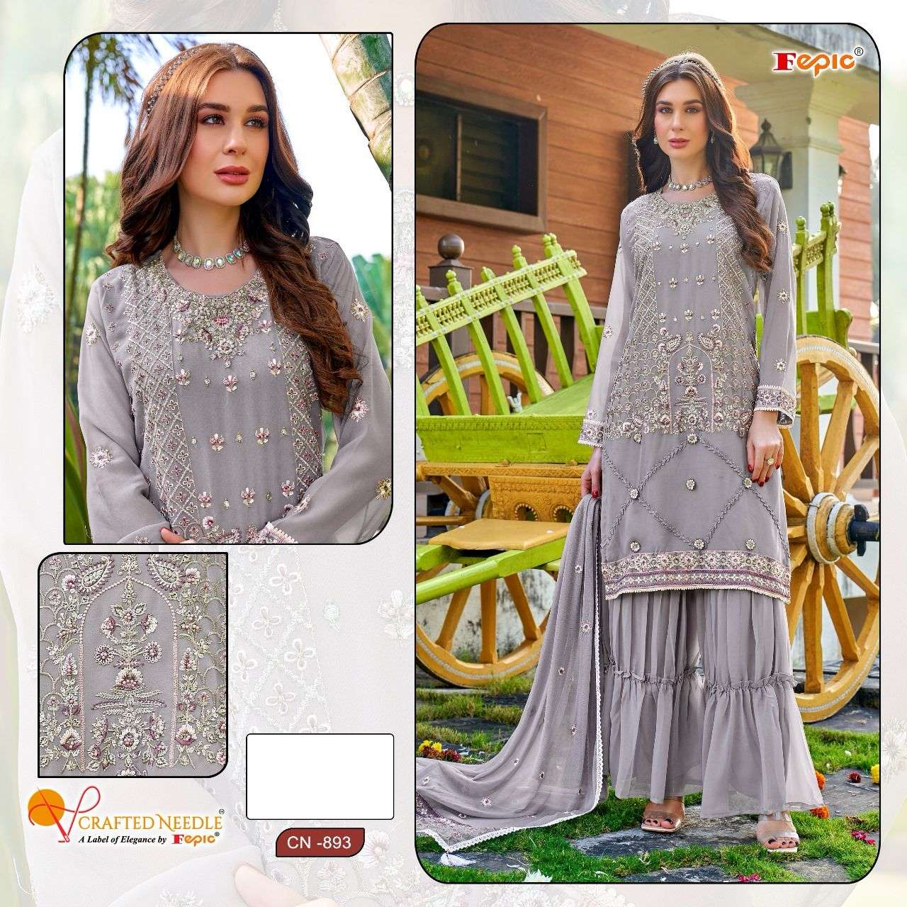FEPIC CRAFTED NEEDLE CN 893 BEAUTIFUL PAKISTANI SUITS 