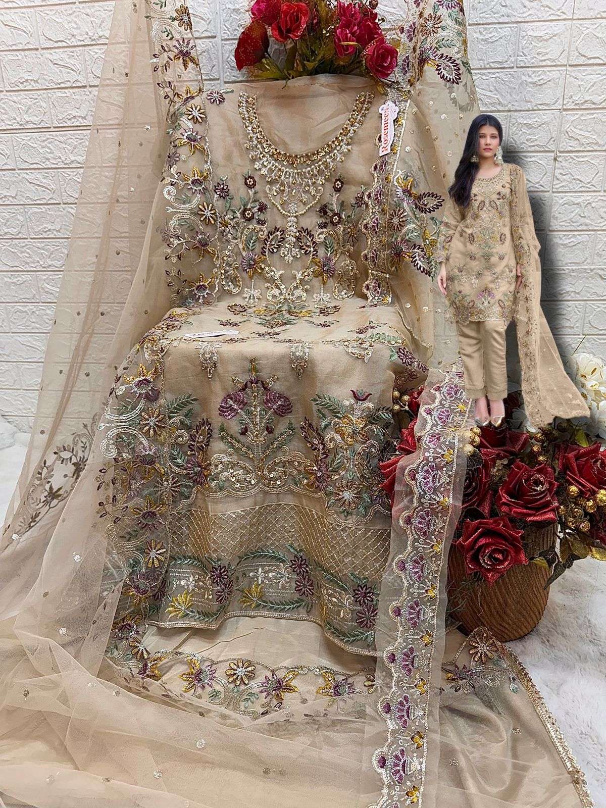 FEPIC ROSEMEEN  C 1704 ORGANZA EMBROIDERED SUIT
