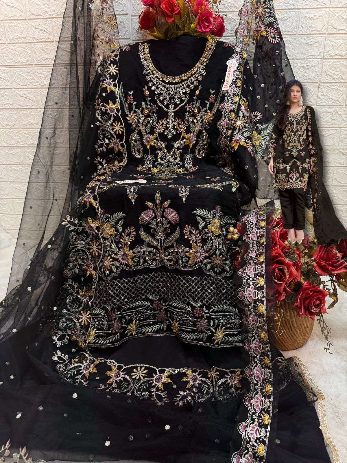 FEPIC ROSEMEEN  C 1704 ORGANZA EMBROIDERED SUIT