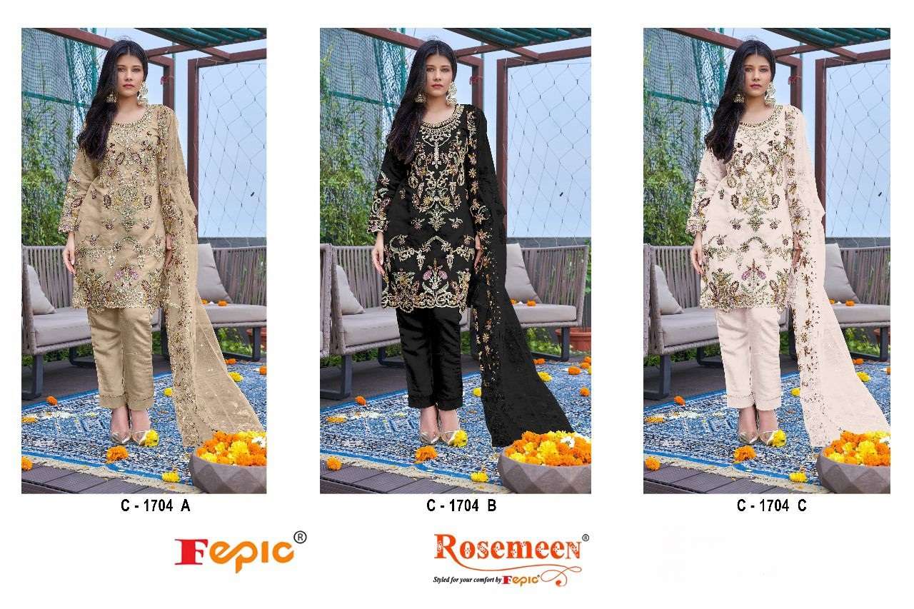 FEPIC ROSEMEEN  C 1704 ORGANZA EMBROIDERED SUIT