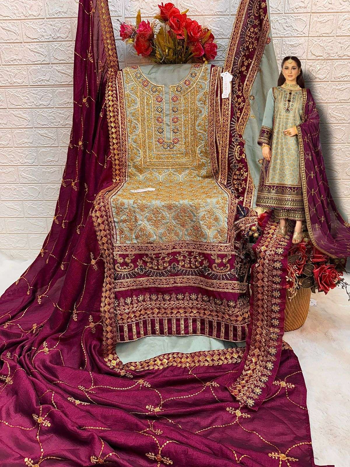  FEPIC ROSEMEEN C 1710 BEAUTIFUL EMBROIDERED PAKISTANI SUIT