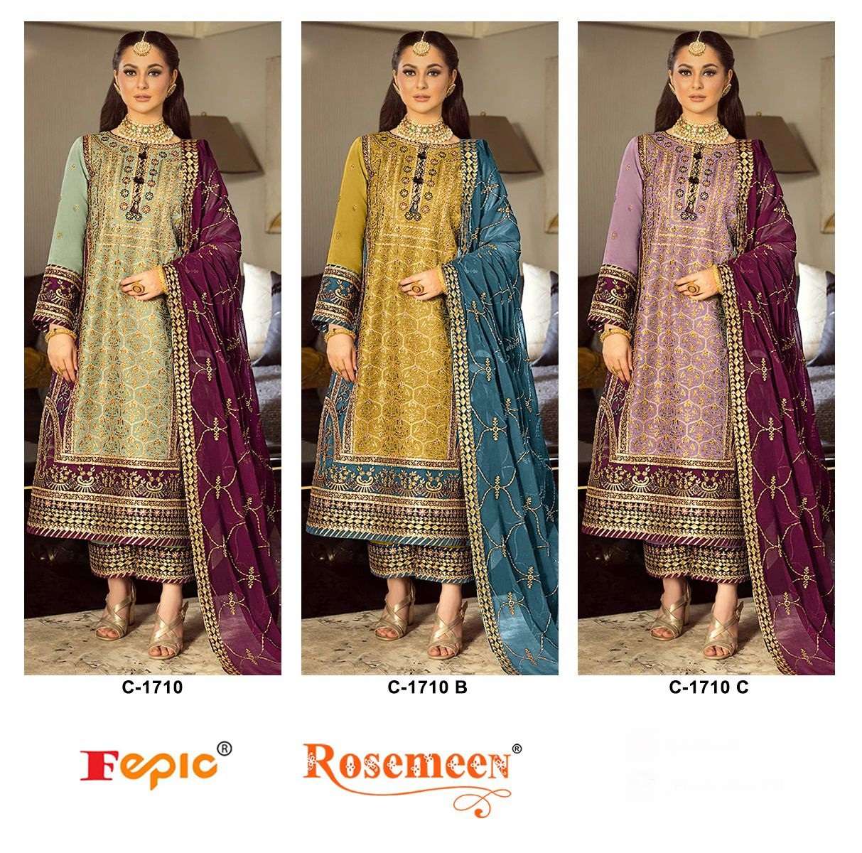  FEPIC ROSEMEEN C 1710 BEAUTIFUL EMBROIDERED PAKISTANI SUIT