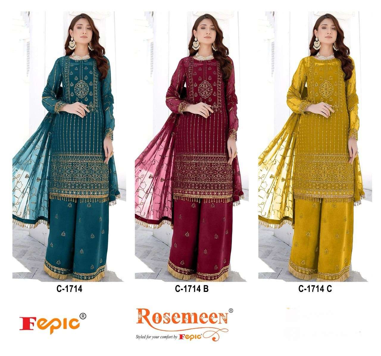  FEPIC ROSEMEEN C 1714 PAKISTANI GEORGETTE SUITS 