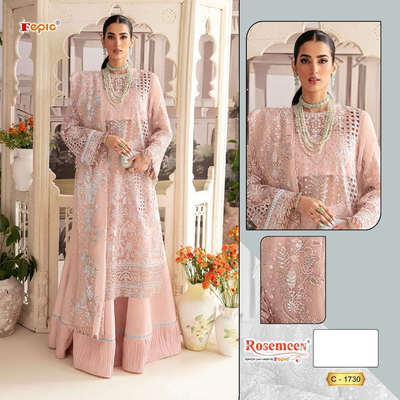 FEPIC ROSEMEEN C 1730 BEAUTIFUL ORGANZA SUIT